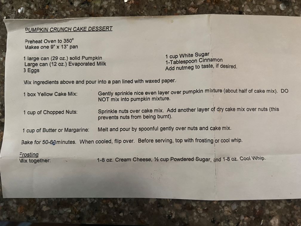 Pumpkin Crunch Cake Recipe